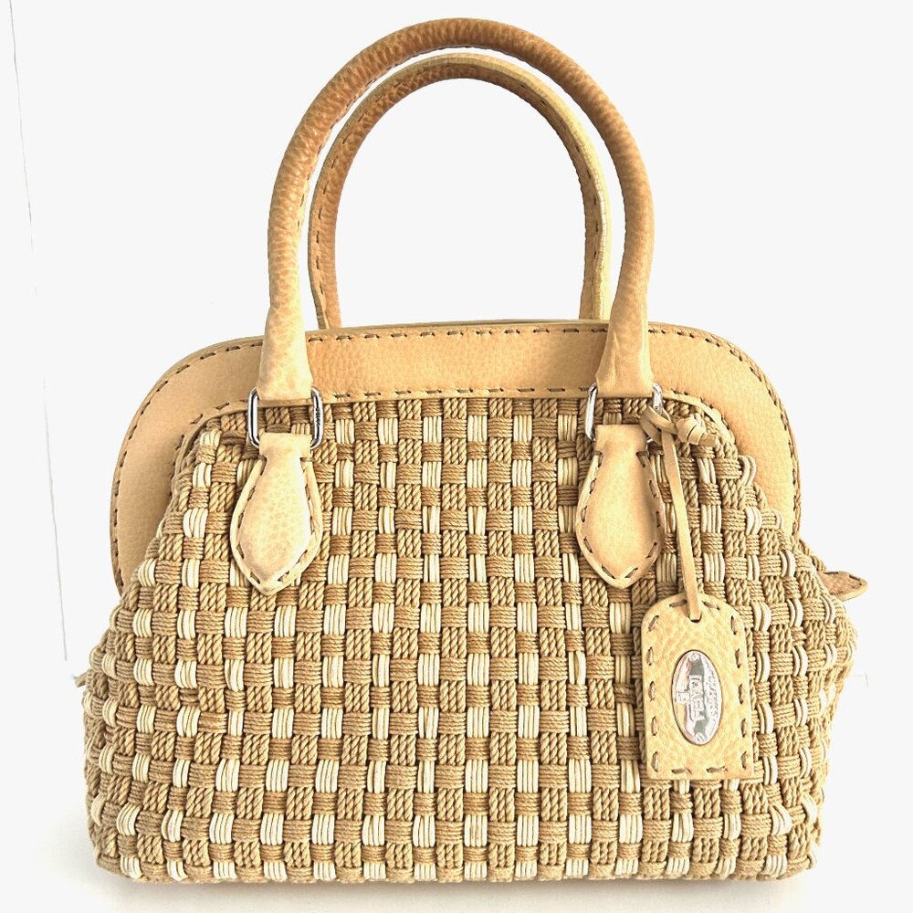 Ltd Edition Fendi Doctor Bag (Adele) Selleria Raffia Neutrals